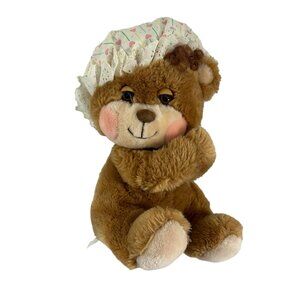 Vintage Fisher Price Sleepy Teddy Beddy Bear Plush Bedtime Hat Quaker Oats